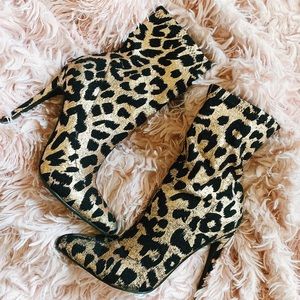 Leopard print booties